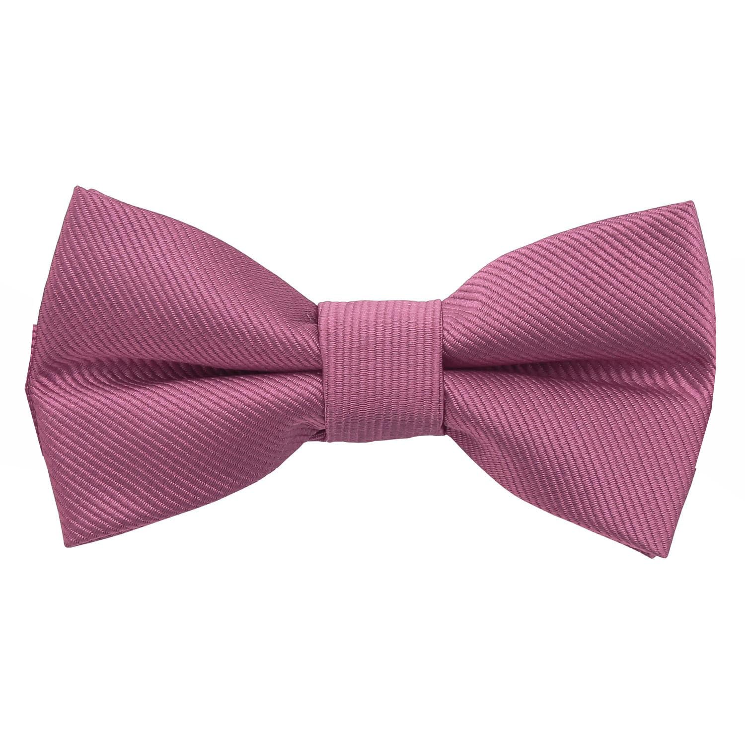 DQT Boys Plain Twill Pre-Tied Bow Tie – Wedding, Pageboy & Formal Adjustable Bowtie - Grape