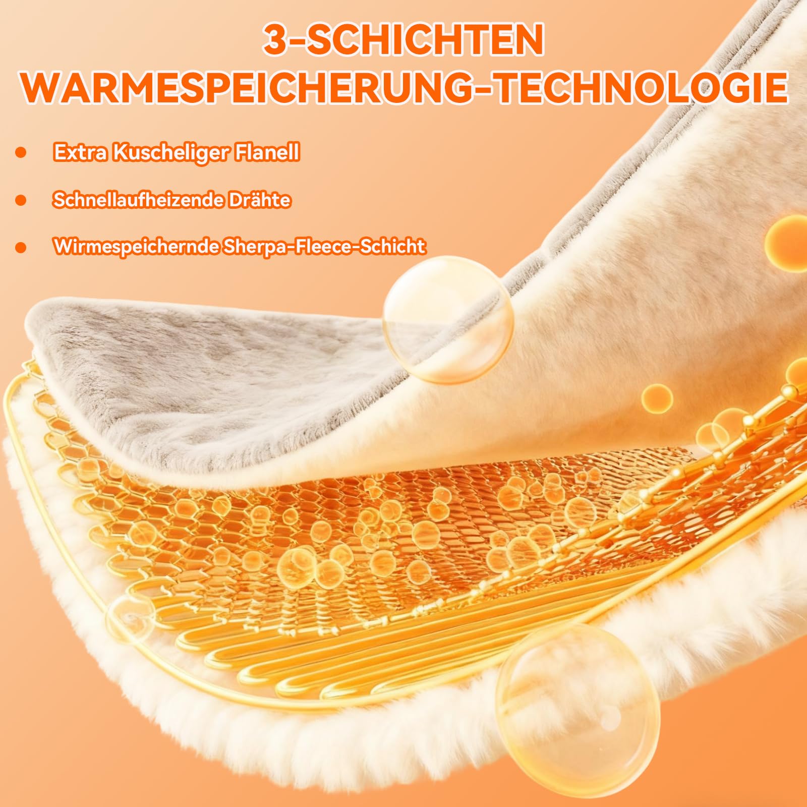 Warmfay Heizdecke mit Abschaltautomatik, 180 × 130 cm Kunstfell Kaninchen Fleece Wärmedecke Elektrisch Heizdecke mit 8 Heizstufen & 1-12H Timer, Waschbar Kuscheldecke für Bett & Sofa - Aprikose