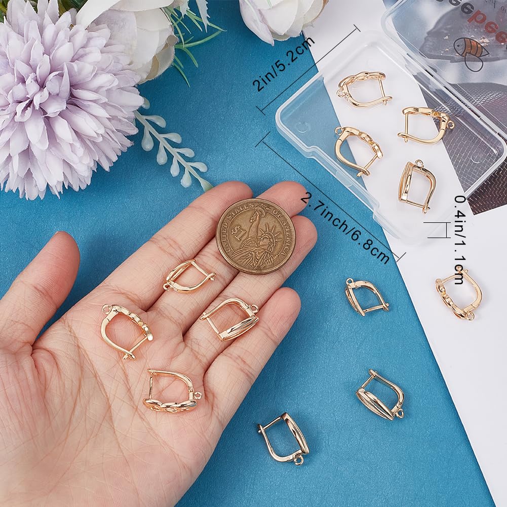 Kit 10 Orecchini A Clip In Ottone Placcato Oro 18K - Per Creazioni Fai Da Te Con Anelli Da 1.8mm - Foto 7