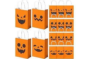 NiHome 16-Pack Halloween Pumpkin Goodie Bags
