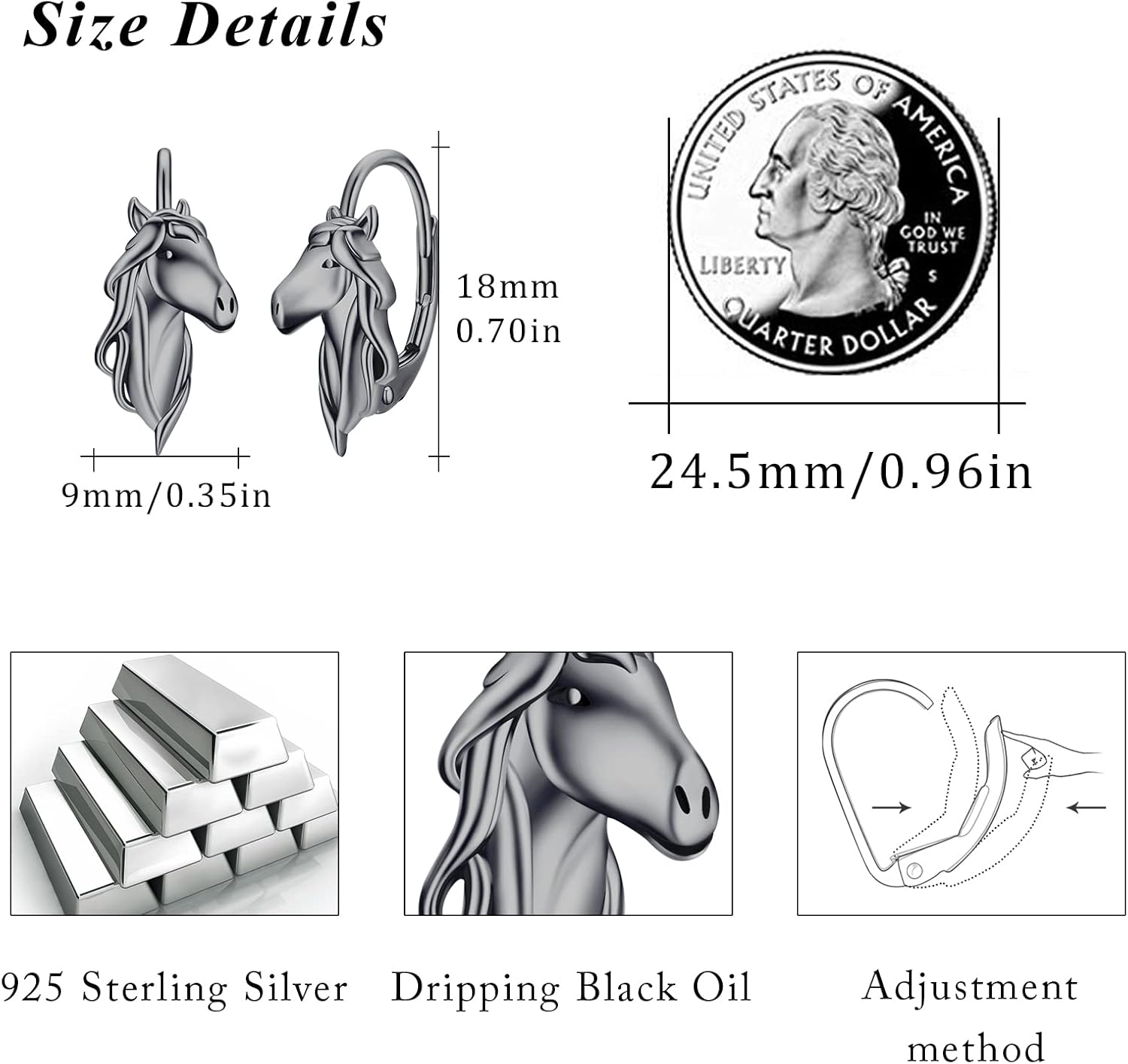Horse Earrings for Women 925 Sterling Silver Horse Earrings Kentucky Derby Jewelry Gifts for Women - Image 5