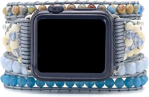 Miniatura 3 de Correas bohemias hechas a mano compatibles con Apple Watch de cuentas para mujer, correa de reloj compatible con Apple Watch Band Series 54321 (SM