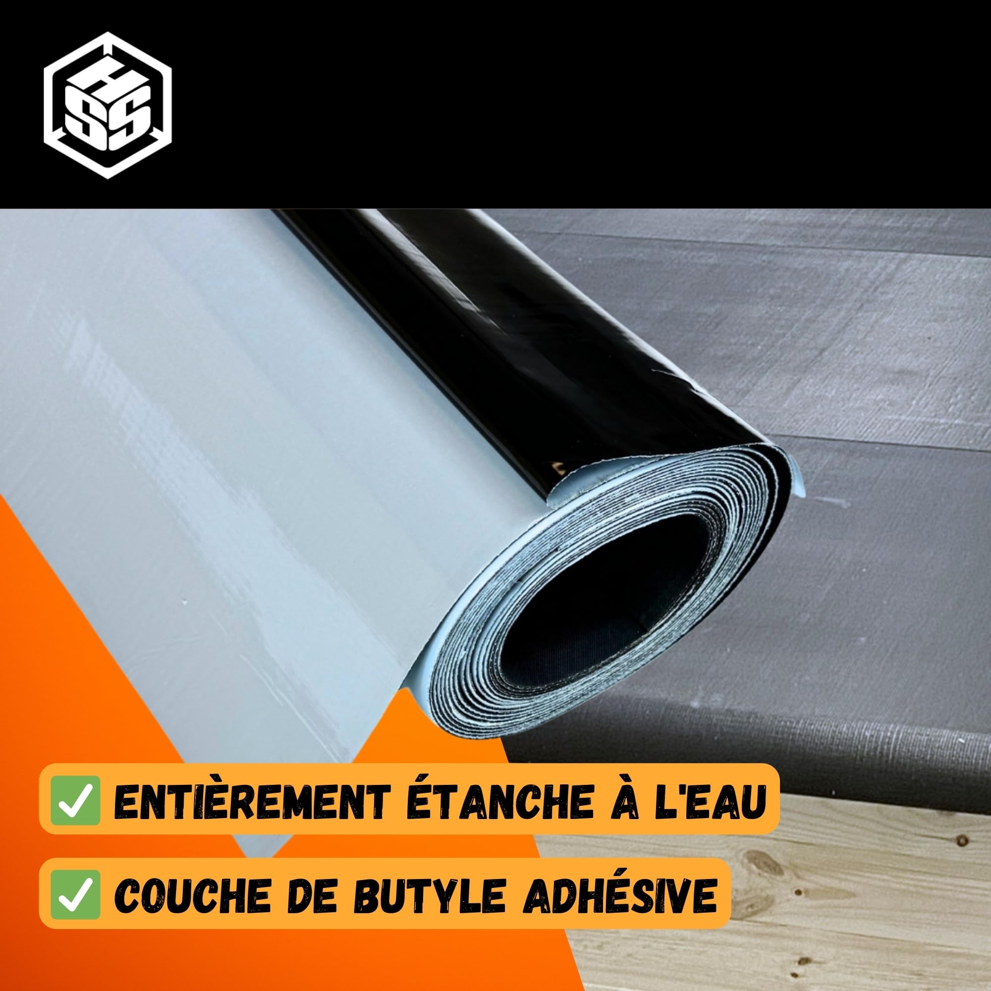 Film De Toit EPDM Noir 1,2 Mm D'épaisseur - 4,57 X 4 M, étanche Et Résistant Aux UV Pour Abris De Voiture Et Jardins