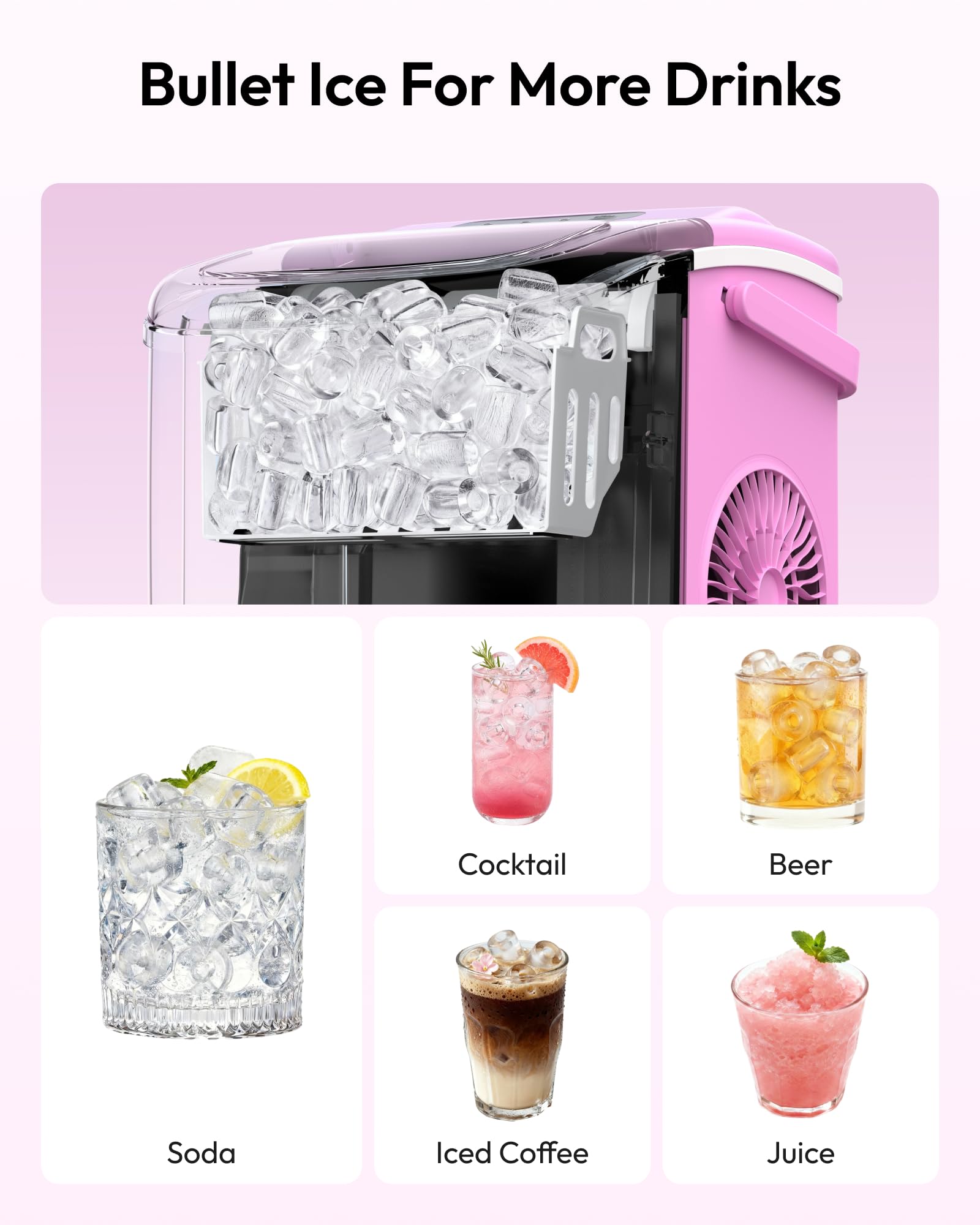 EUHOMY Máquina de hielo de banco con mango, 11,8 kg por día, 9 cubitos de hielo listos en 6 minutos, autolimpieza, para cocina, hogar, camping, caravana, fiesta, dormitorio