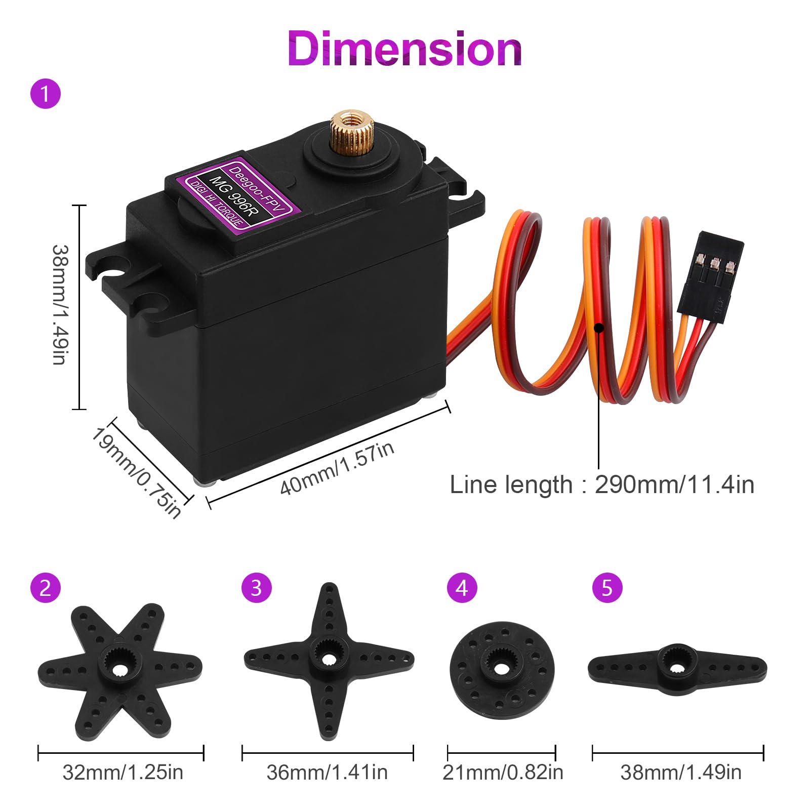 Servomotore Digitale MG996R Con Ingranaggi In Metallo - 4,8-6V Per RC Car, Barca, Aereo - Foto 3