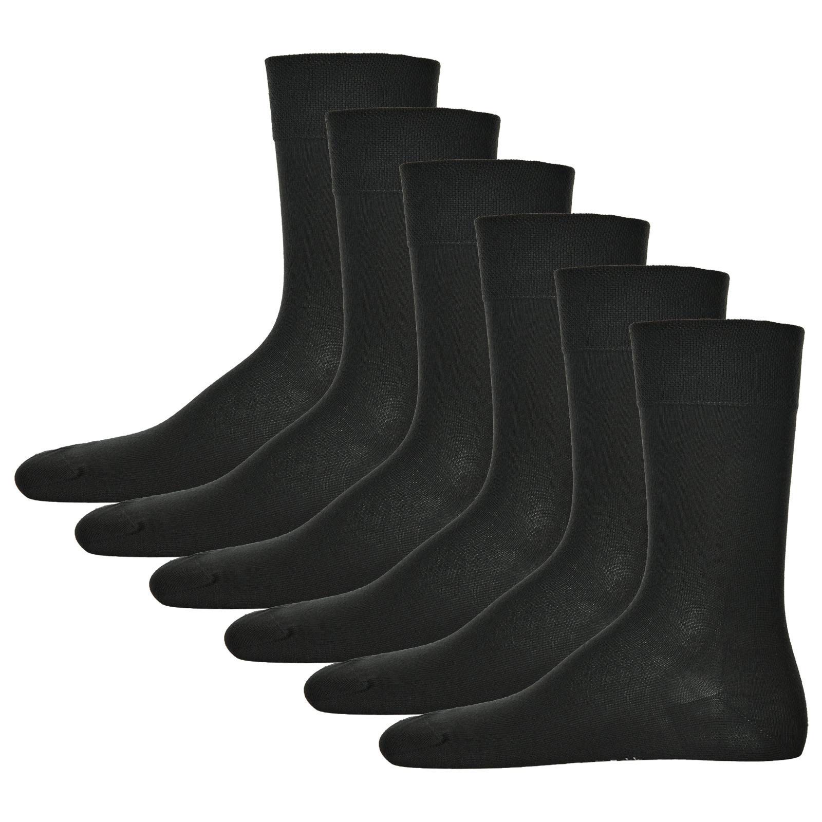 Hudson 6 Pares Calcetines Hombre, Relax Cotton Media, sin Hilos (6x 1 Par) - Negro (0005), 45-46 (6 Par)