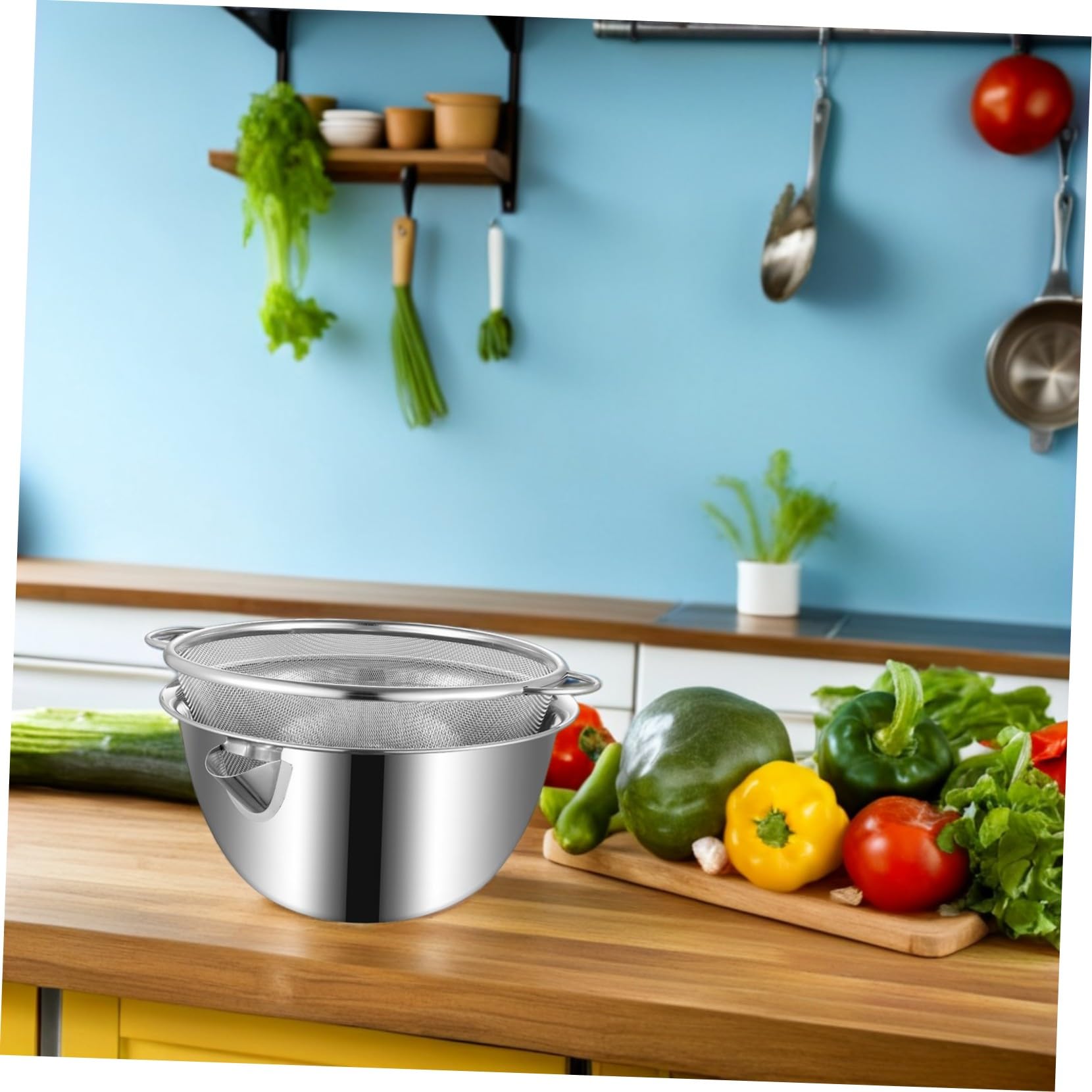 Garneck Colador De Acero Inoxidable Para Lavabo Cuencos De Cocina Cuenco De Acero Inoxidable Para Lavar Platos