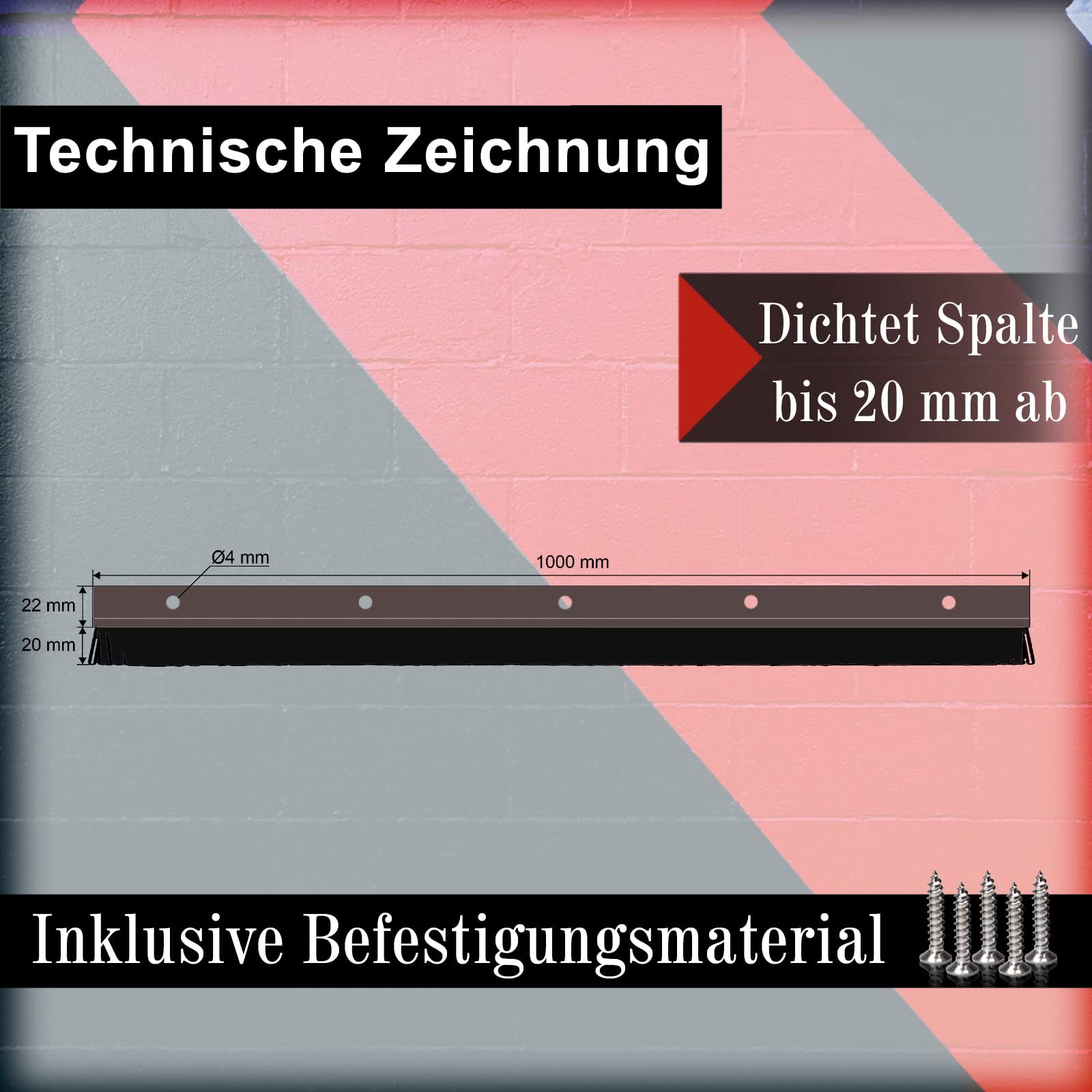 Uszczelka do drzwi, szczotka do drzwi, listwa osłonowa, uszczelka szczotkowa, 6 x uszczelka do drzwi z aluminium, brązowa, listwa przykręcana, szczotka do przykręcania, uszczelka do drzwi pokojowych,