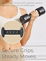 Vista 2 de Juego de mancuernas ajustables negras de 2 libras a 5 libras y kit de pilates rosa