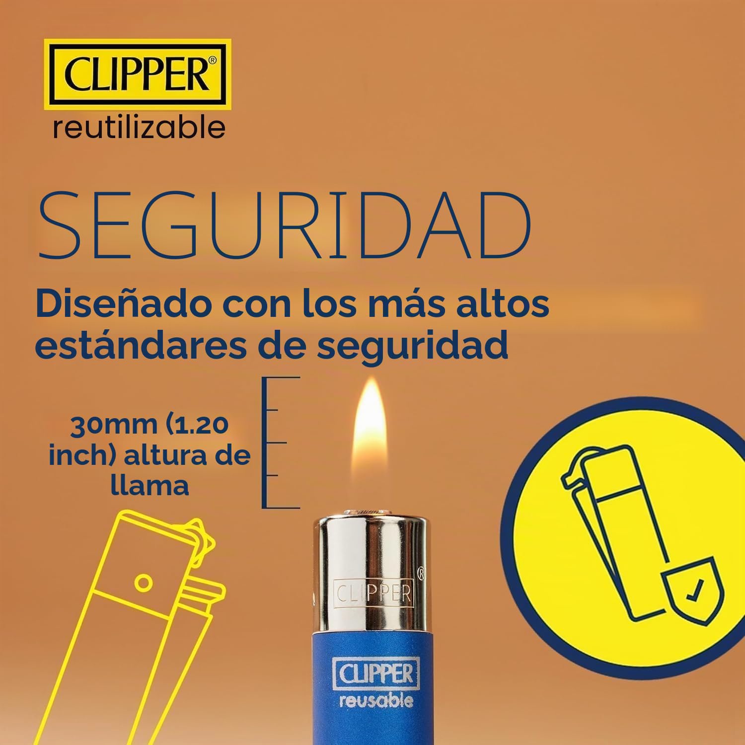 Pack de 48 Encendedores Clipper - Seguros y Recargables - Colores Variados - Refillable +5 Gas ISOBUTANO para MECHEROS + Clipper 9 Piedras de Mechero (Nebula Mix 1)