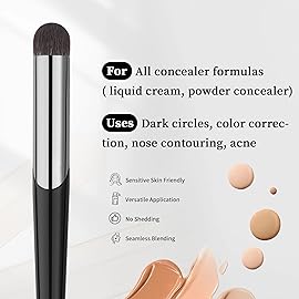 DUcare Tapered Small Concealer Brush Under Eye, Nose Contour Brush Mini Makeup Brushes Ideal for Liquid, Cream, and Powder Concealer(V03)
