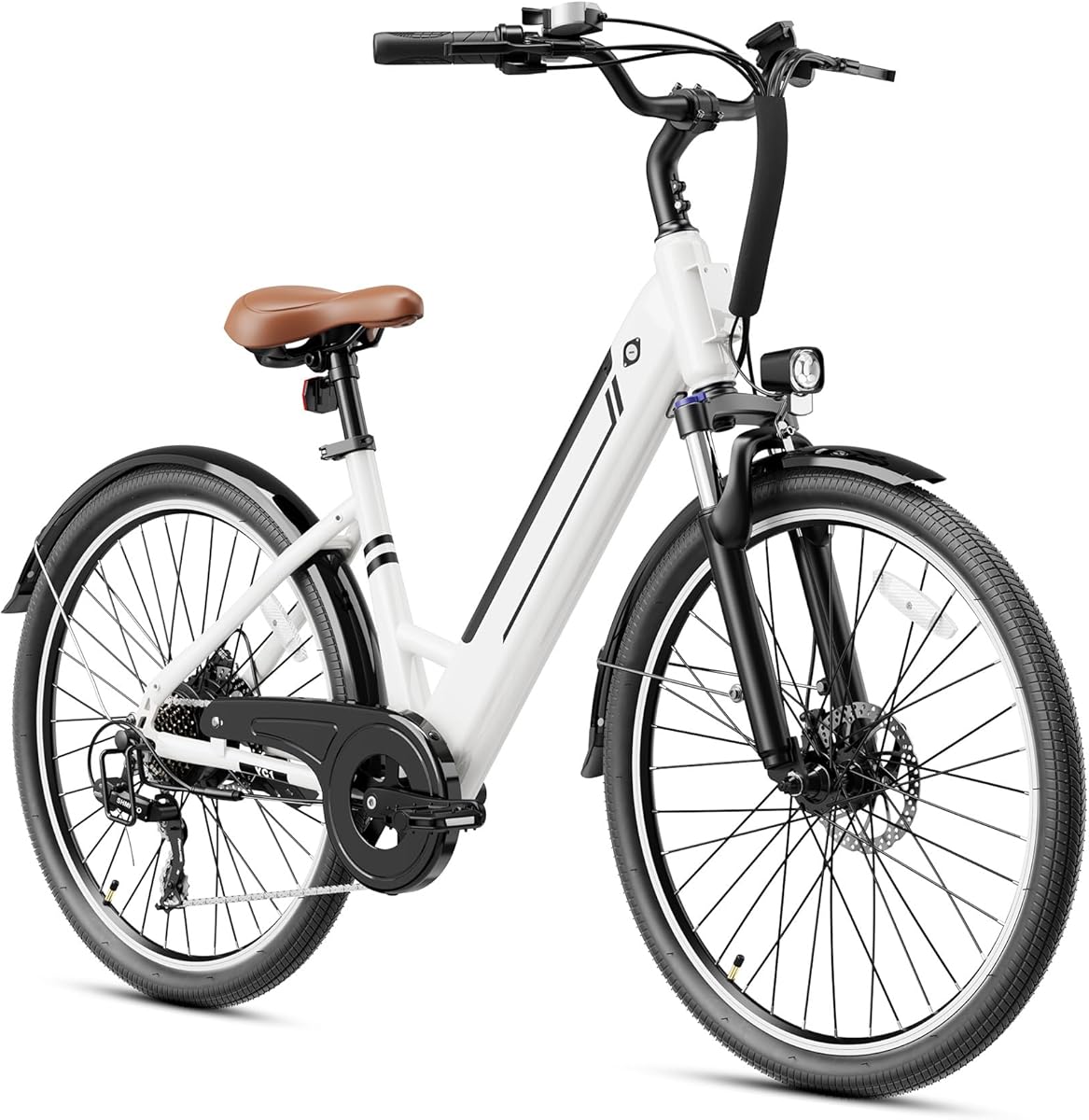 Jasion 26" Electric Bike for Adults, Internal Removable Battery Ebike with 4 Modes & 7-Speed, UL2849 Certified, 1200W Peak Motor, Max 28Mph & 50Miles, Shock Absorber, Electric City Commuter Bicycle