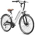 Electric Bike for Adults, 26" Up to 1000W Peak Motor Ebike 45+ Mile Range Brushless City Ebike, 25Mph 7-Speed Commuter E-Bike with Removable 360Wh Battery for Commuting, Outdoor Leisure (Black)