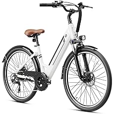 Electric Bike for Adults, 26" Up to 1000W Peak Motor Ebike 45+ Mile Range Brushless City Ebike, 25Mph 7-Speed Commuter E-Bike with Removable 360Wh Battery for Commuting, Outdoor Leisure (Black)