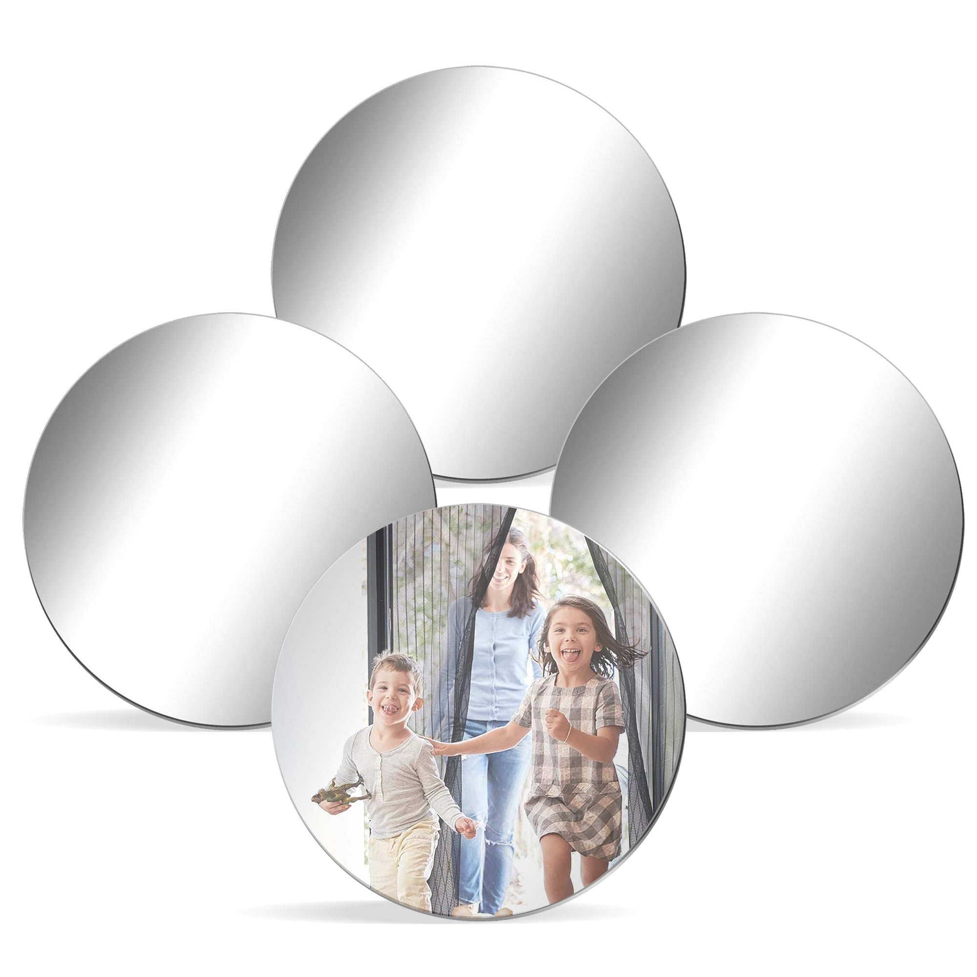 goelite Silver Acrylic Mirror for Art and Craft Purpose Painting | This is NOT A Real Mirror | Round Circle Mirror for Lippan Art, and Many More | 5 Inch X 5 Inch Pack of 4-picture-17