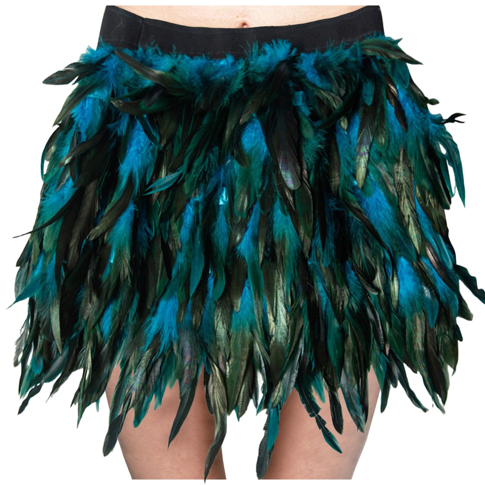 Feather Skirts Women Dress Up Fancy Dress Skirt Mid-Waist Feather 