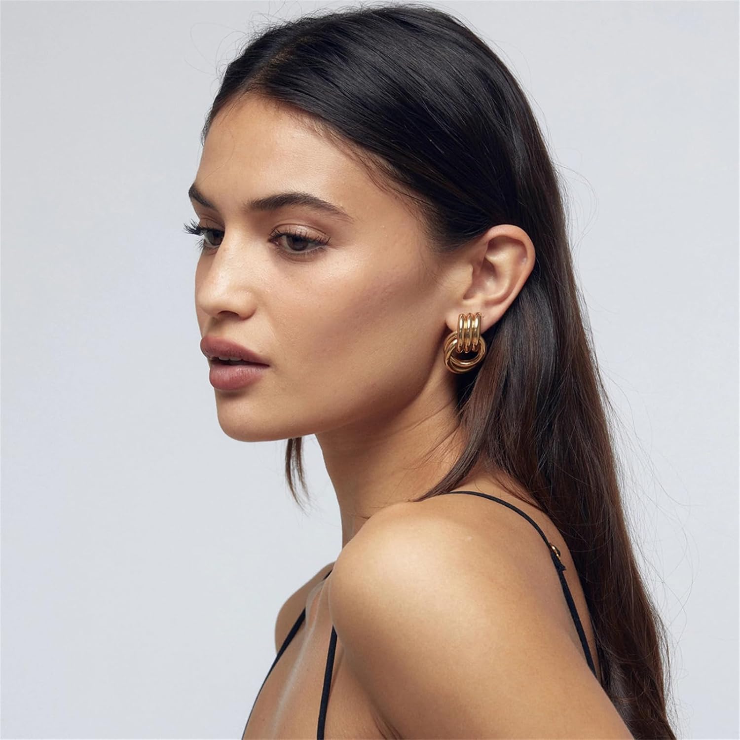 Chunky Small Knot Earrings Geometric Earrings for Women,Dainty Drop Dangle Earrings Trendy - Image 4