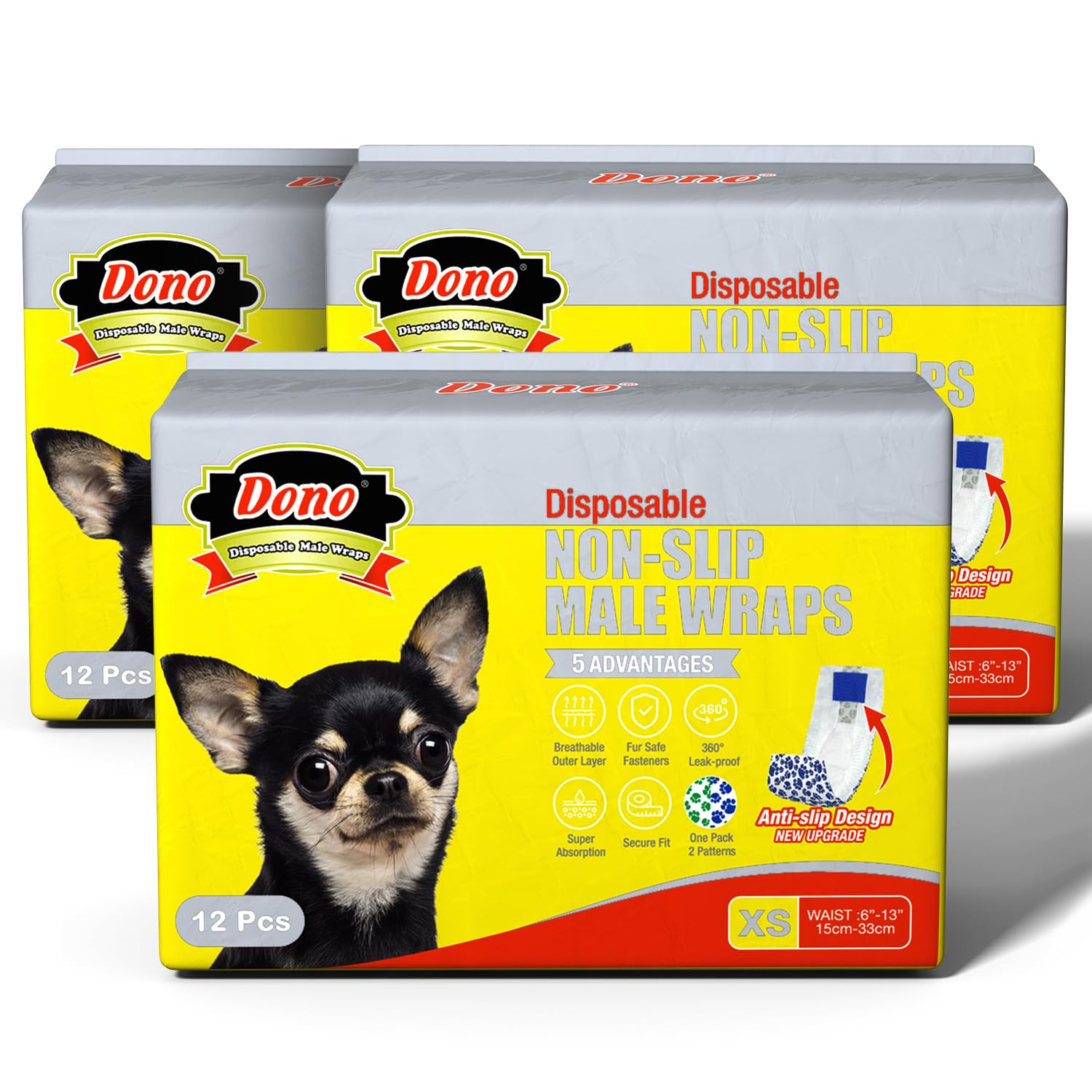 Pannolini Per Cani Maschi - 36 Pezzi Super Assorbenti Con Indicatore Di Bagnatura - Antiscivolo - Foto 6