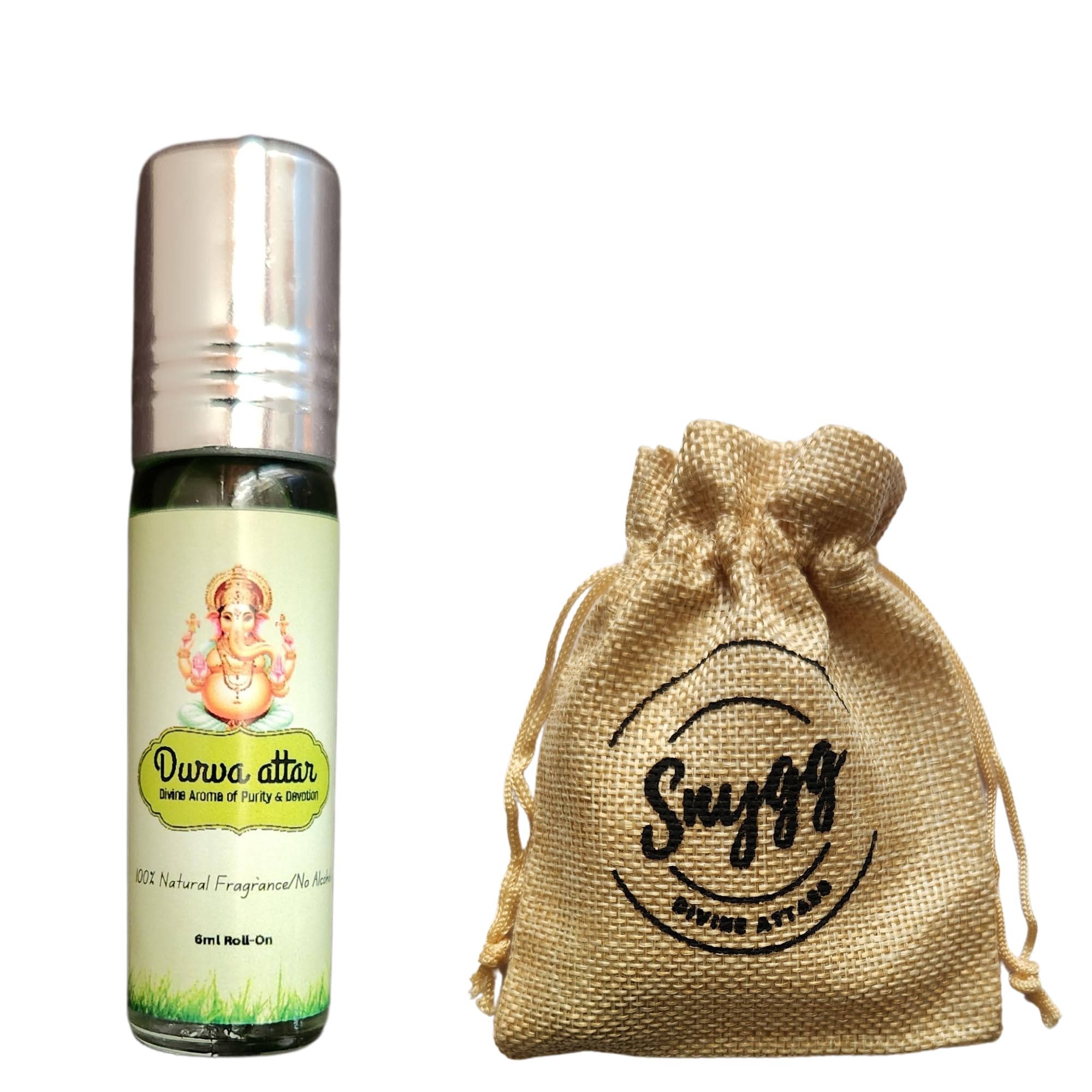 Durva Natural Attar Roll-On for Ganesha Worship, 6ml | Alcohol-Free Traditional Fragrance with Jute Pouch| Itra for Lord Ganesha | Itra for Puja | Puja Attar-image-44
