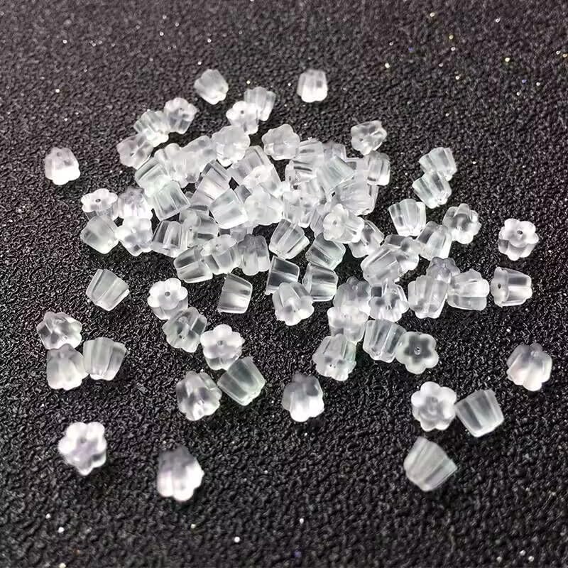 Parte trasera de goma para aretes, 200 piezas de aretes transparentes suaves para tachuelas, aretes de silicona hipoalergénica, repuesto para mujer