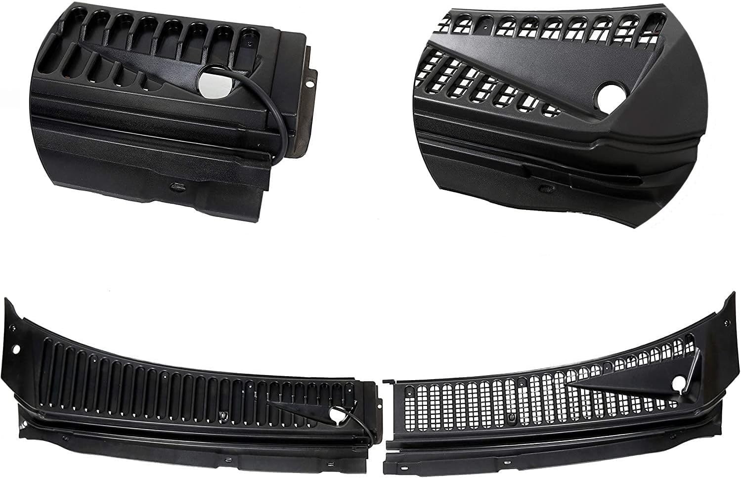 Windshield Wiper Cowl Vent Grille Cover Panels Kit Compatible With 1999-2007 F250 F350 Excursion(Driver&Passenger Side)-Replace Part# 3C3Z-25022A68-AAA & 4C3Z-25022A69-AAA