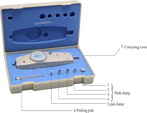 Miniatura 3 de CGOLDENWALL Probador profesional 100N 10Kgf del indicador de fuerza del empuje del empuje del PDA
