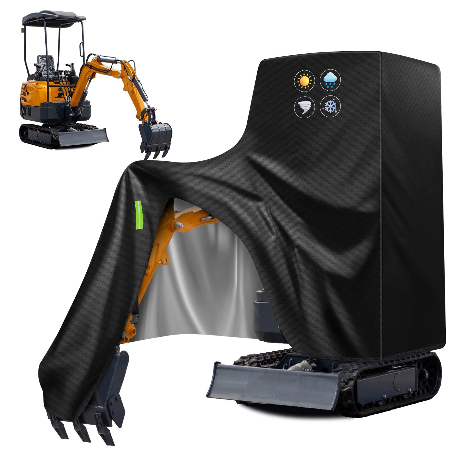 Funda para Miniexcavadora, Funda Protectora 210D para Excavadora, Resistente a la Abrasión Duradera Lona para Miniexcavadora Pequeña contra Lluvia Nieve Viento Radiación UV Hojas, Lona para la