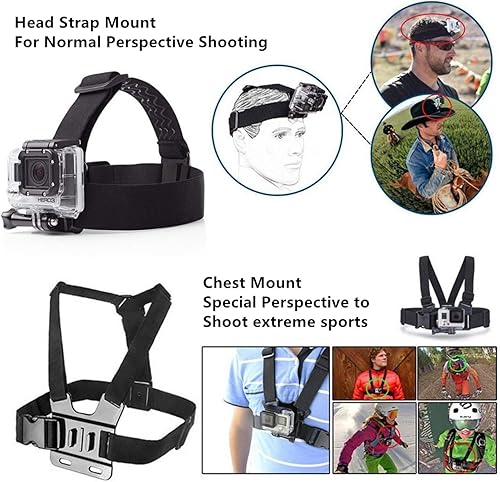 Miniatura 2 de Arnés de montaje en el pecho Chesty Vest Correa de montaje en la cabeza para cámara de acción compatible con GoPro Hero 12, 11, 10, 9, 8, Max, Go