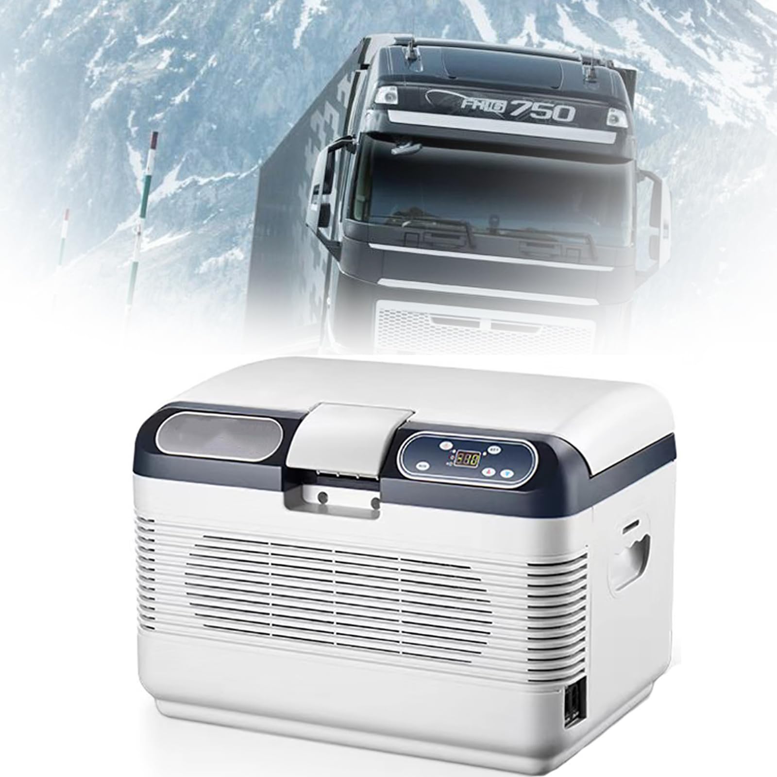 Refrigerador portátil para coche, 12 L, -10 ℃ a 65 ℃, termostato eléctrico silencioso, frío y caliente, refrigerador de camping 12 V/24 V, adecuado para camping, viajes por carretera, picnics