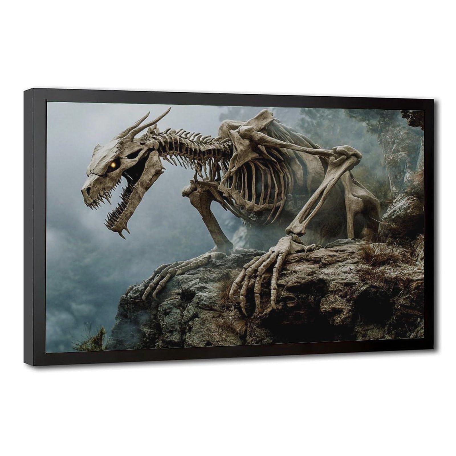 Bareronor Undead Dragon Poster Canvas Poster Bedroom Decor Landscape Office Room Decor Gift 16" L X 24" W