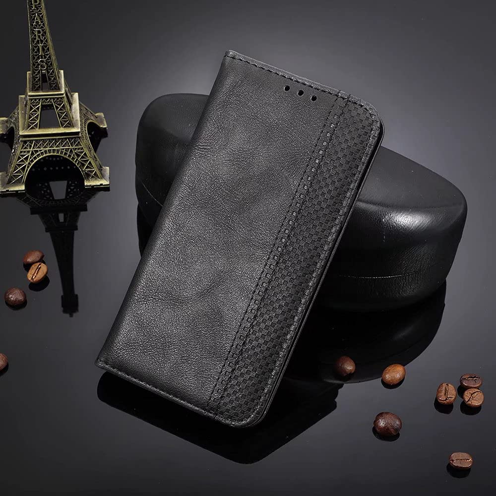 Etui z Klapką RonRun do Samsung Galaxy S25+ Portfel ze Skóry PU Pokrowiec Magnetyczny z Gniazdami na Karty Kredytowe i Podstawką z Klapką Kompatybilny z Samsung Galaxy S25+ czarny