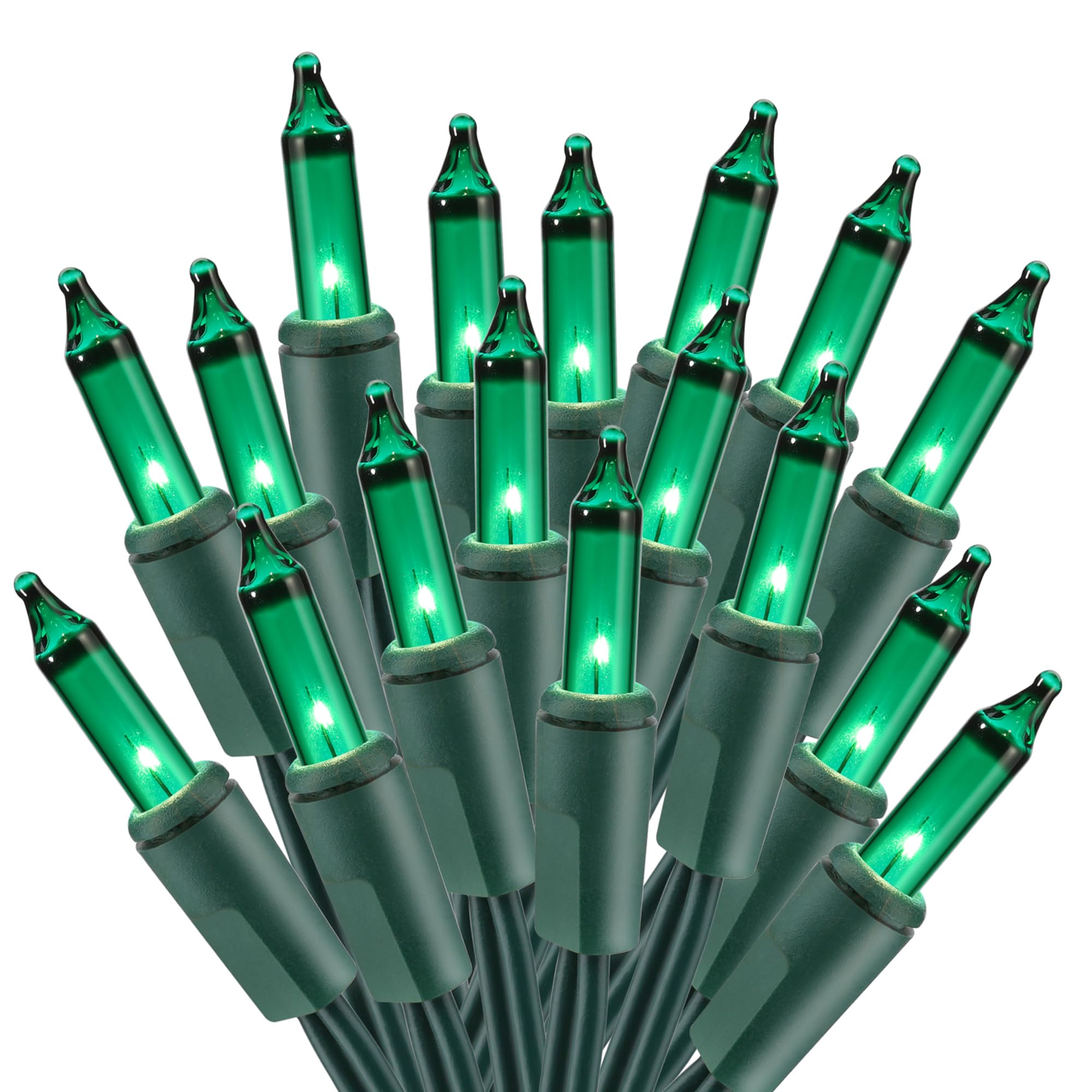 BrizLabs Green St Patrick's Day String Lights, 50 Count Incandescent Christmas Lights, Connectable Green Mini Light Set, UL Certified Outdoor Indoor Light String for Xmas St. Patrick's Day Halloween