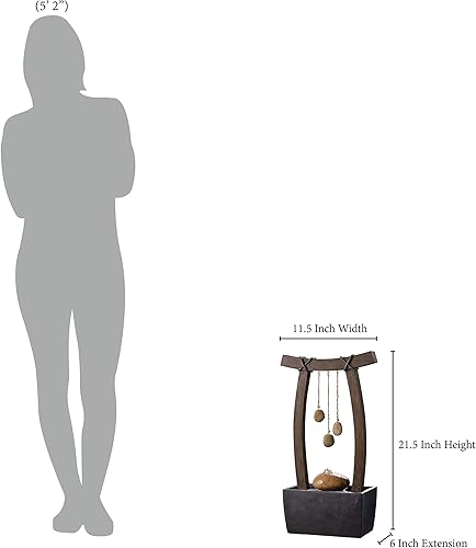 Miniatura 10 de Kenroy Home Kenroy 51047WDG - Fuente de mesa para exteriores de Reflection Collection de 11.50 pulgadas, pequeña, grano de madera