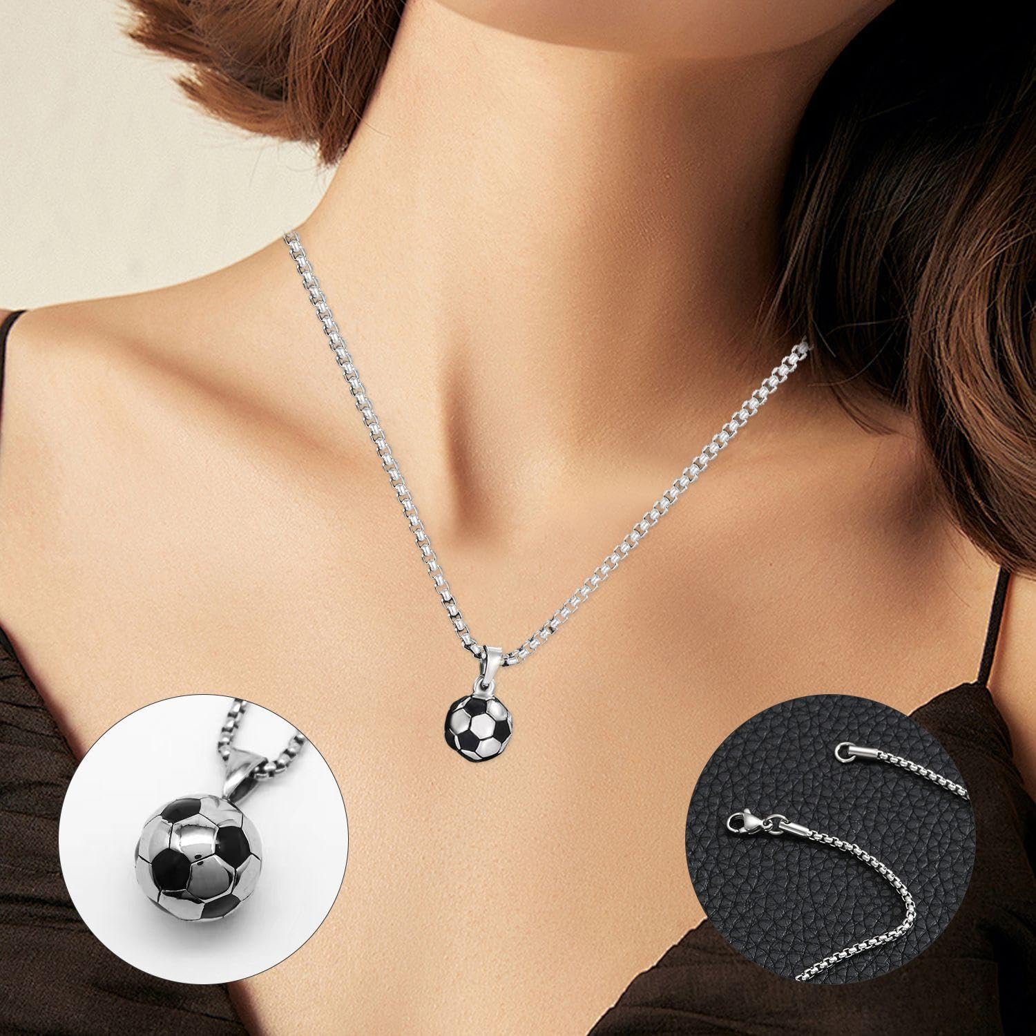 1 Collar De Fútbol Y 1 Llavero De Fútbol, ​​Joyería Creativa, Joyería con Tema De Fútbol, ​​Joyería para Fanáticos, Joyería De Moda