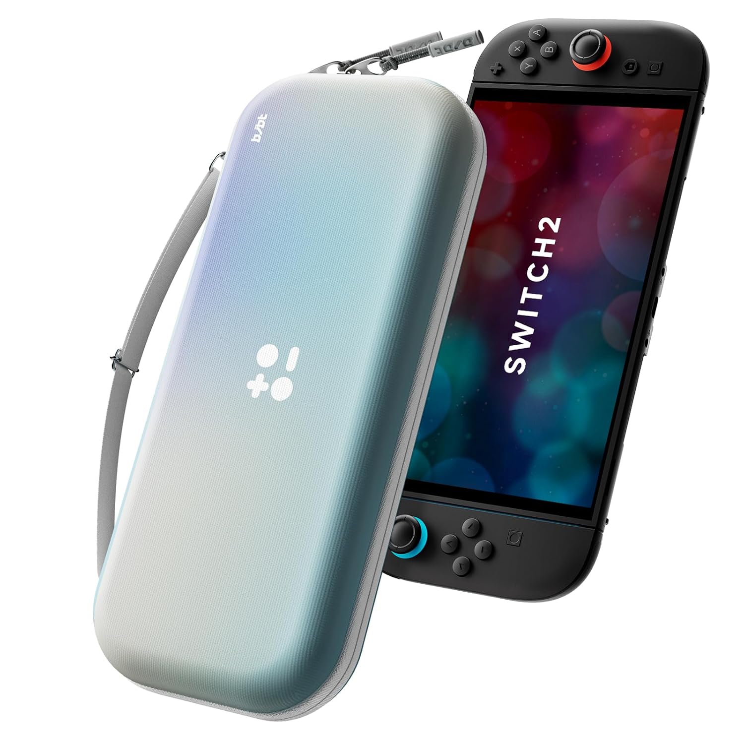 Landcase Carrying Case for Nintendo Switch 2 (2025)- Waterproof Odorless Felt Hard Shell Travel Classic Oxford Design, 12 Game Slots Built-in stand design Military Grade Protection Neon Gradient