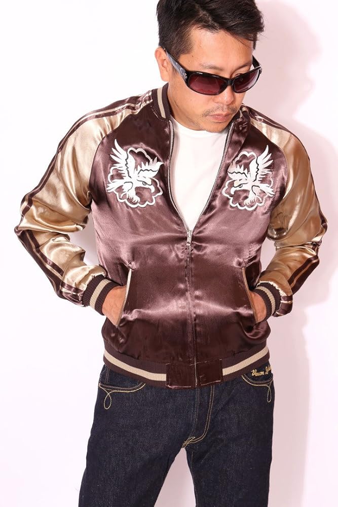 ジャパネスク 白竜ビンテージ柄スカジャン　ベージュ ブラック S　新品 楽天市場】龍桜[ﾘｭｳｵｳ] Japanesque/ジャパネスク 白龍ビンテージ