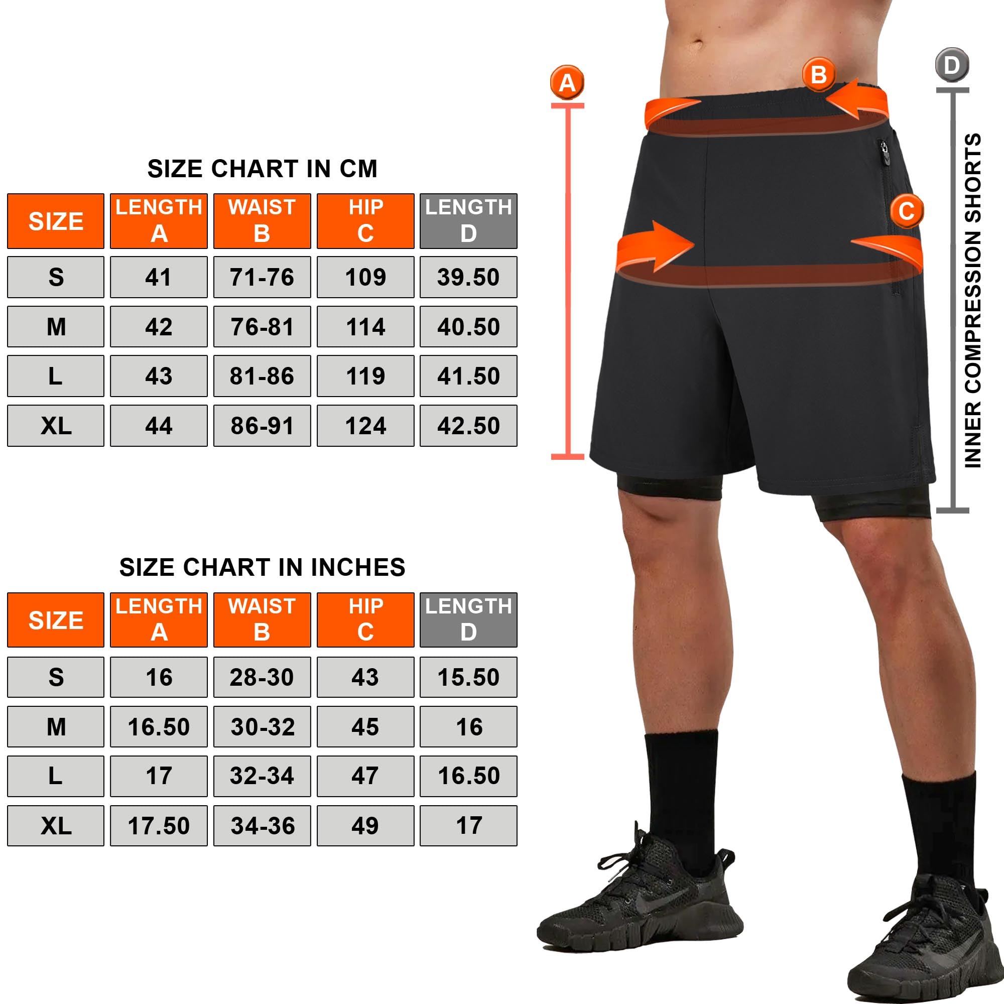 Mytra Fusion Short Running Homme 2 en 1 Short Musculation Homme pour de Multiples usages Respirant et léger Séchage Rapide Entraînement de Fitness Short Sport Homme
