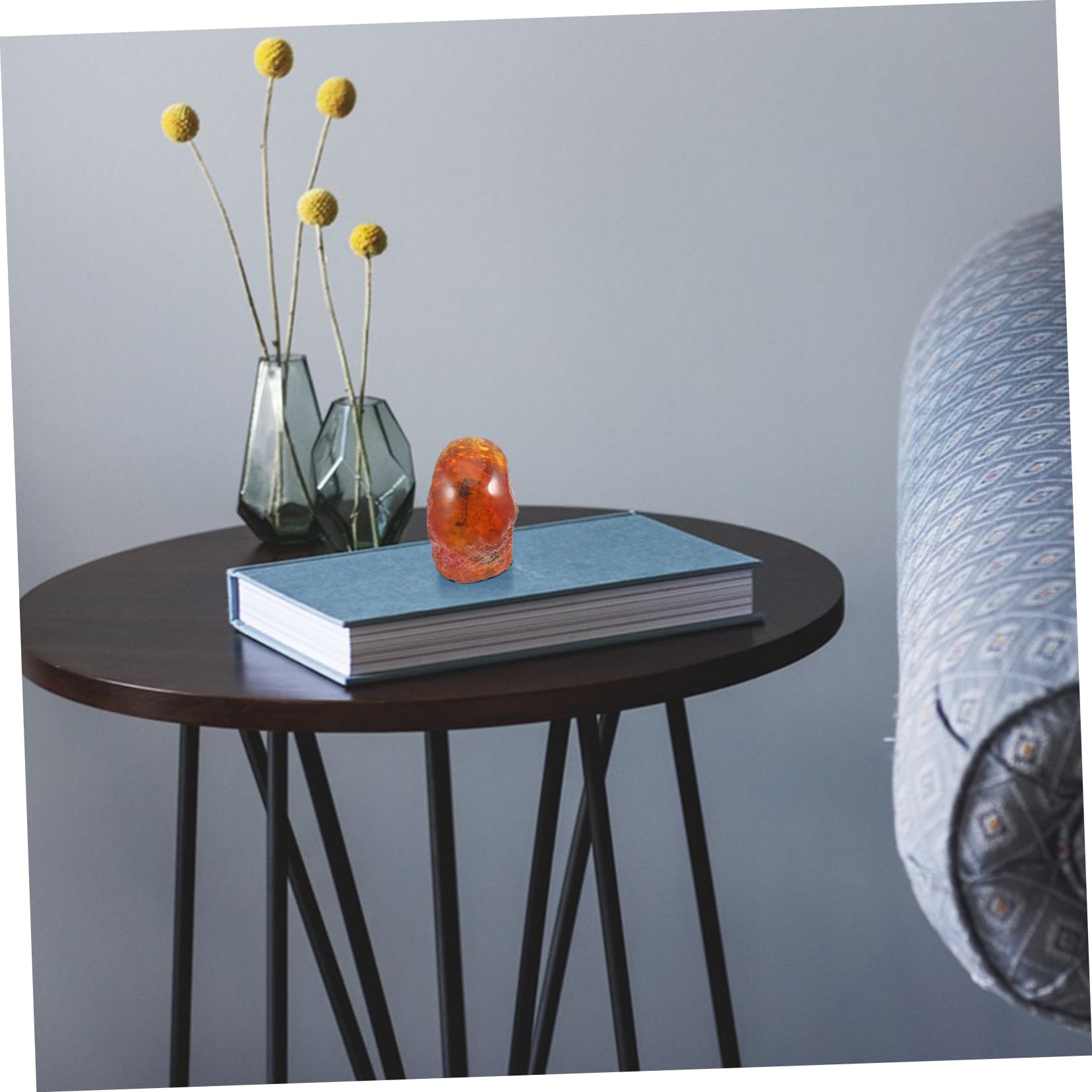 Espécimen de Insecto Ámbar de Resina Piedra Natural Decorativo Portátil para Decoración de Oficina y Hogar Diseño Elegante y Creativo