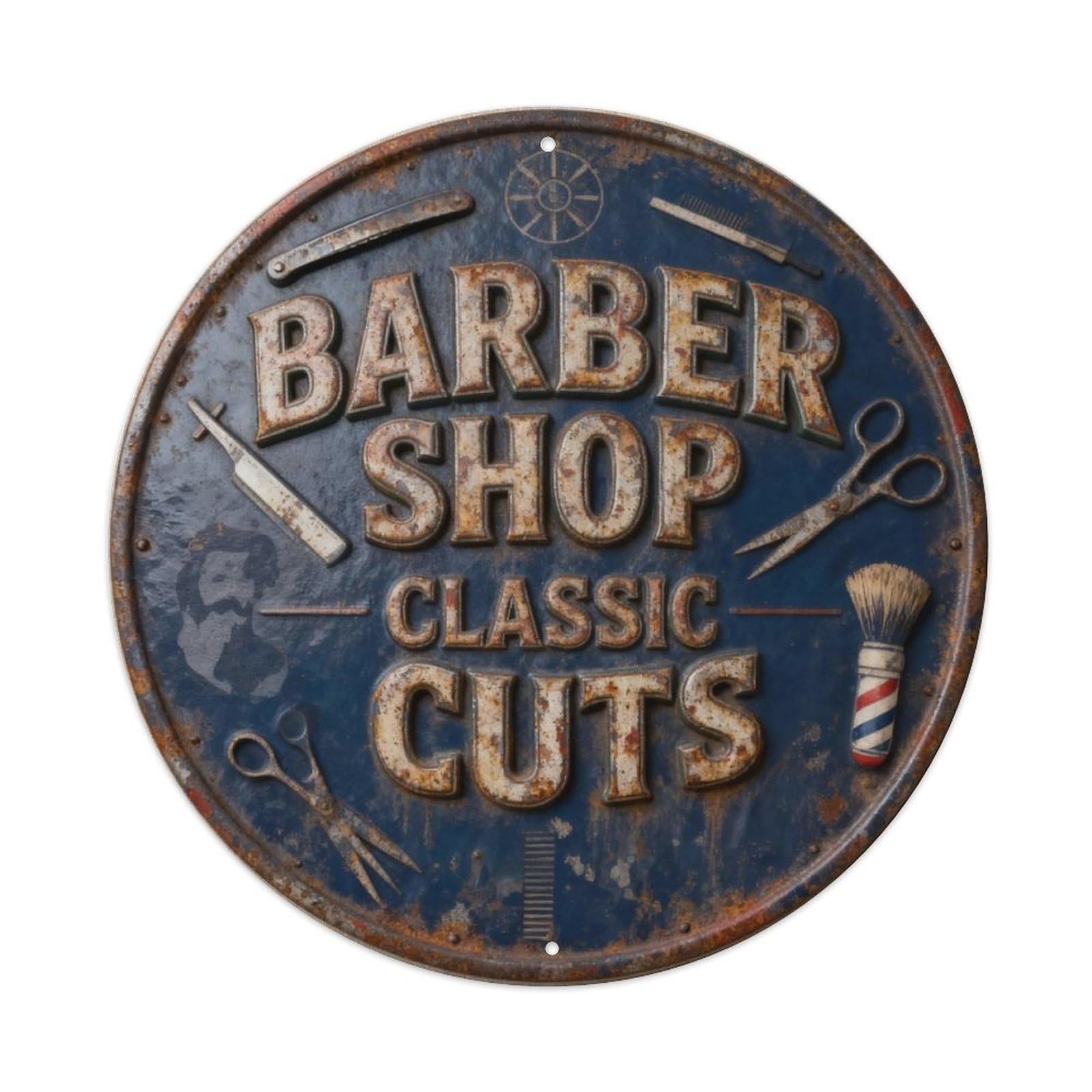 BARBER SHOP CLASSIC CUTS Metal Tin Sign Plaque
