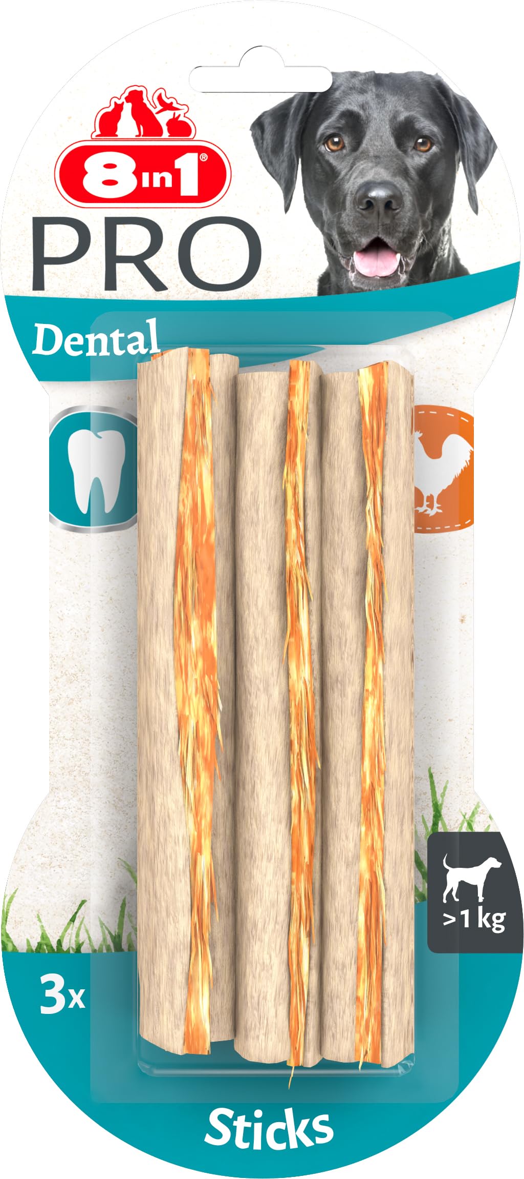 8in1 Pro Dental Sticks - gesunde Kaustangen für Hunde zur Zahnpflege, 3 Stück