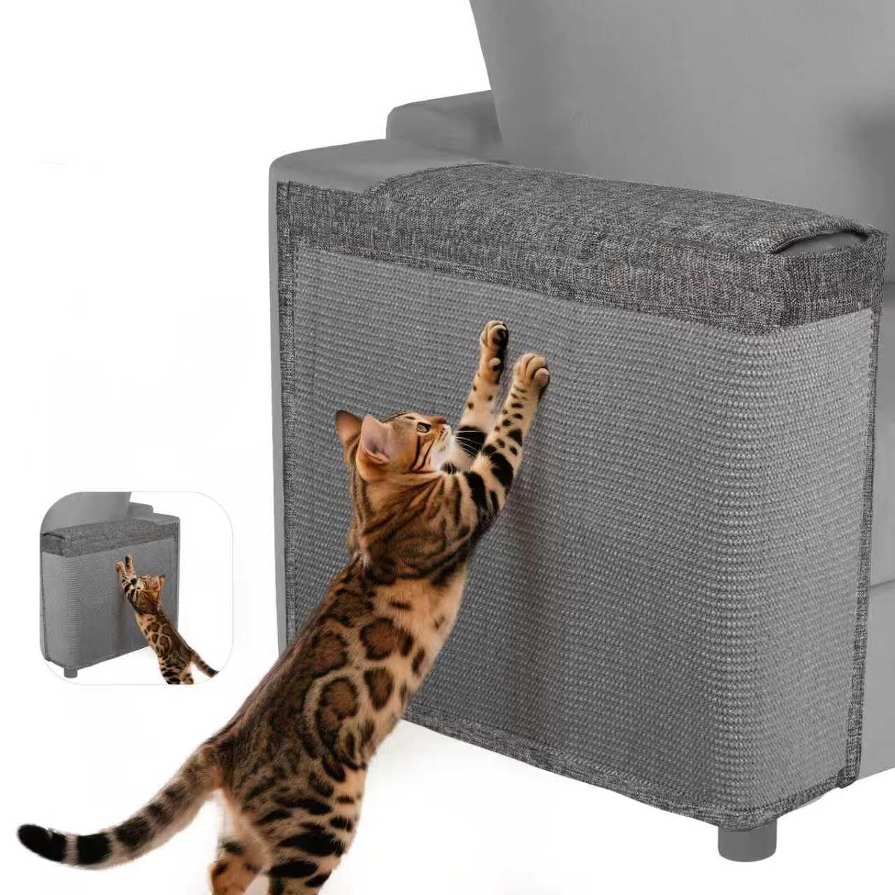 Protector de arañazos de gato para sofá, protector de sofá más grande de garras de gato, apto para ambos lados del sofá, rascador de esquina de sofá con cobertura ampliada, almohadilla de sisal a