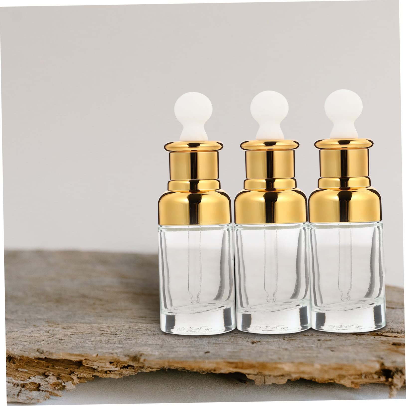 10 Stück 50ml Gold Glas Tropfflaschen für Ätherische Öle | Auslaufsicher für Reisen, Praktische Nachfüllbehälter, Leer und Wiederbefüllbar