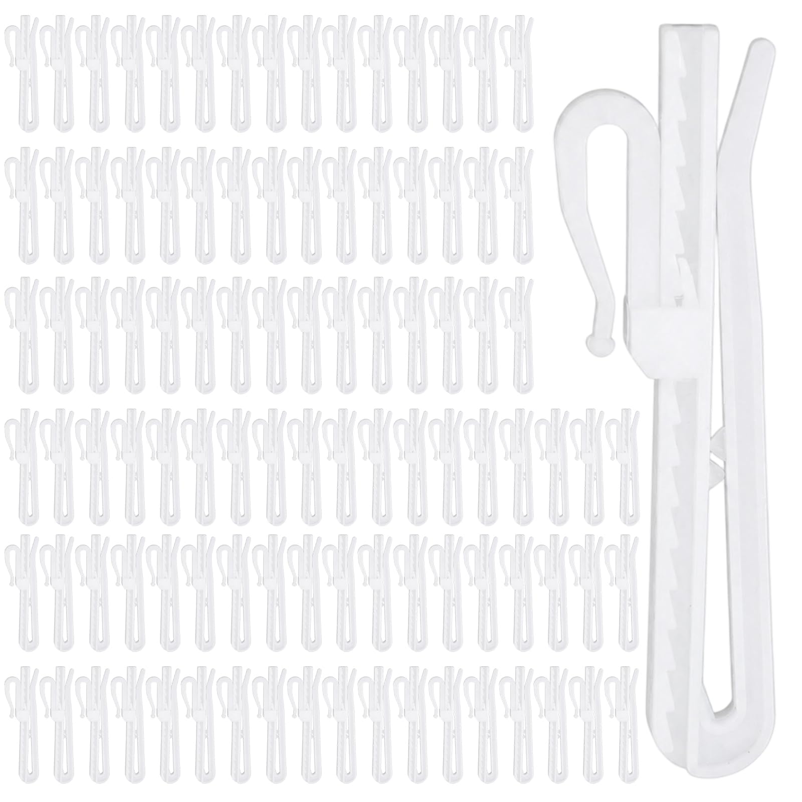 100PCS Pinch Pleat Curtain Hooks, Curtain Clips with Hooks Adjustable Pleating Clips for Home Window Treatments