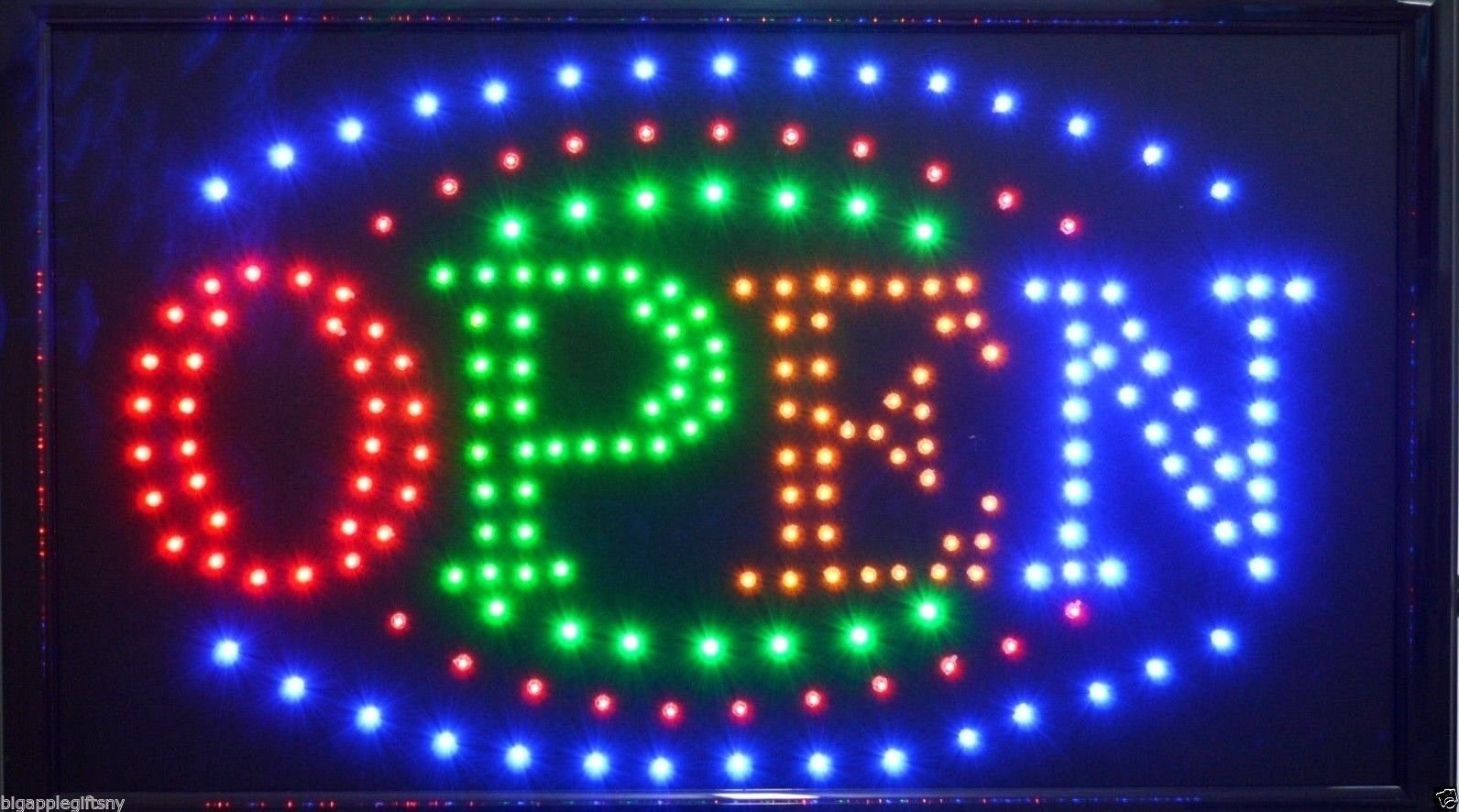 Large BRIGHT Animated Business LED OPEN Sign w. Switch 21