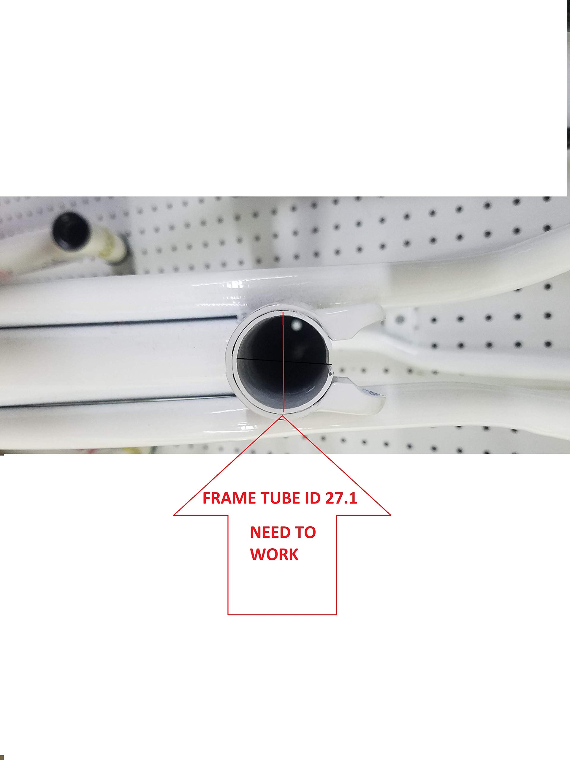 Lowrider Steel Bike Bicycle Lay-Back SEATPOST with Support 27.2 Black. Bike Part, Bicycle Part, Frame Tube ID Must BE 27.1 to Work