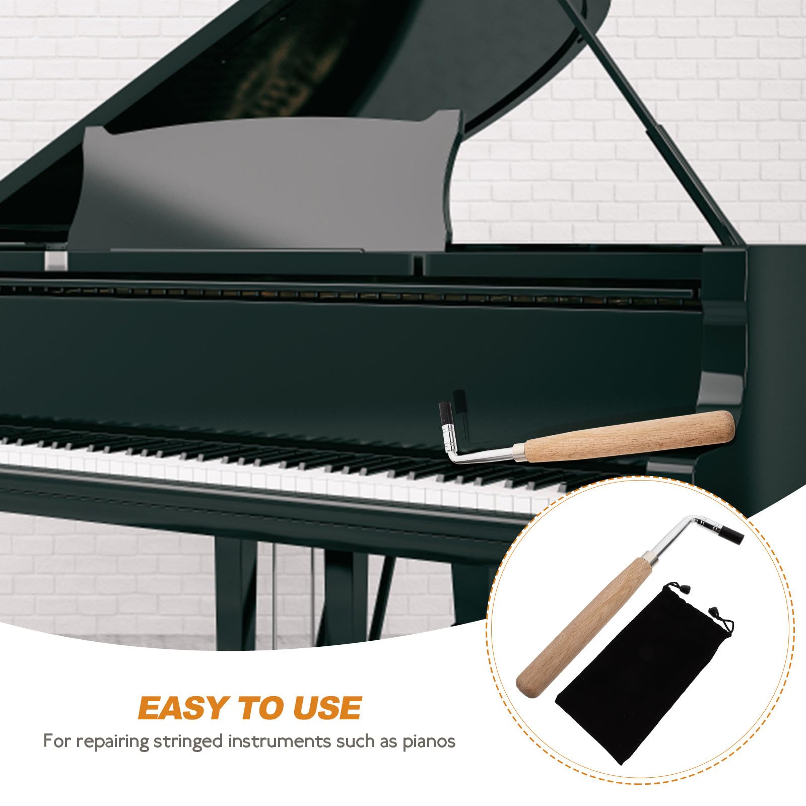 Llave de Piano Profesional de Metal y Madera para Afinación Precisa, Resistente y Confiable, Adecuado para Reparar Instrumentos de Cuerda como Piano y Cítara