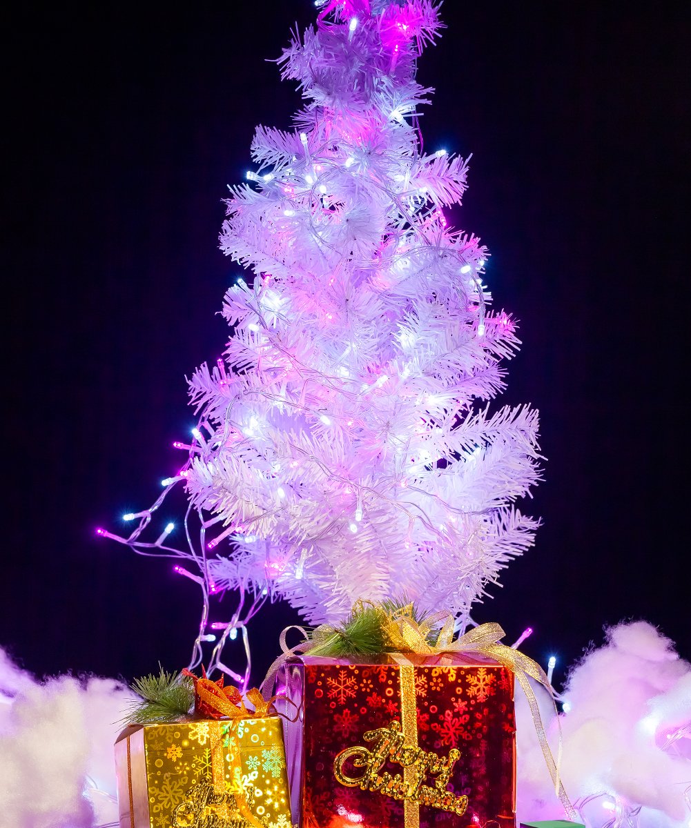 WISD Luci di Natale - Catena Luminosa 200 LED 13M Esterno Interno con Timer e Funzione di Memoria - Decorazioni Natalizie per Albero di Natale 12 Modalità, Giardino, Matrimonio e Festa (Rosa + Bianco)
