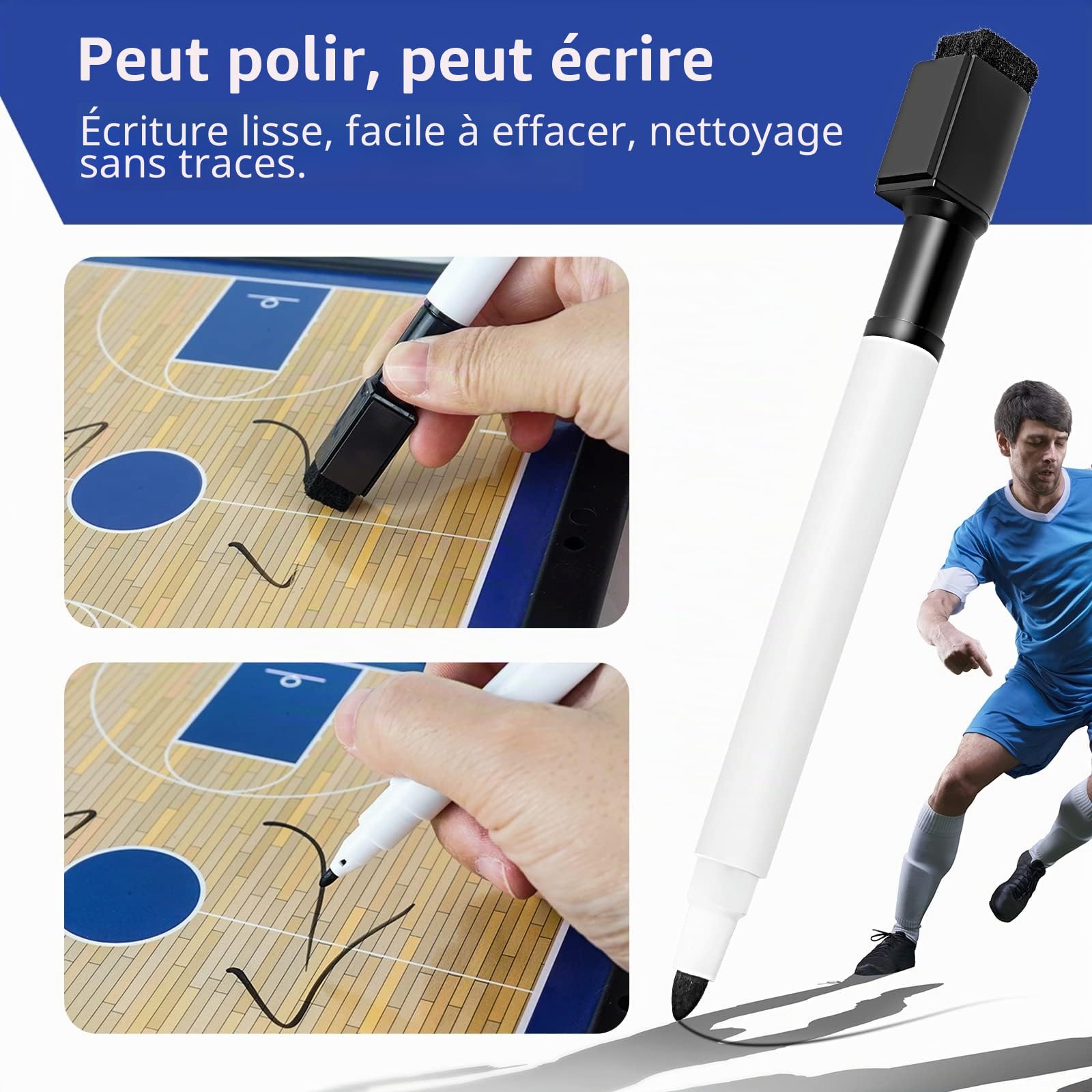RoseFlower Tableaux Tactiques de Basket-Ball, Entraîneur Board de Basketball Magnétique Panneau Tactique Basketball avec Marqueur et Gomme - Basketball Coach Clipboard pour Entraînement, Compétition