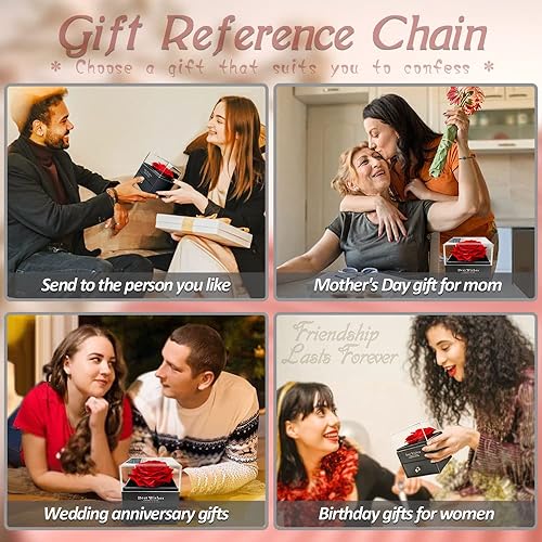 Miniatura 5 de VANGOLD Regalos para mamá, regalos más populares para el día de San Valentín, regalos para novia, collar con texto en inglés "I Love You" en 100