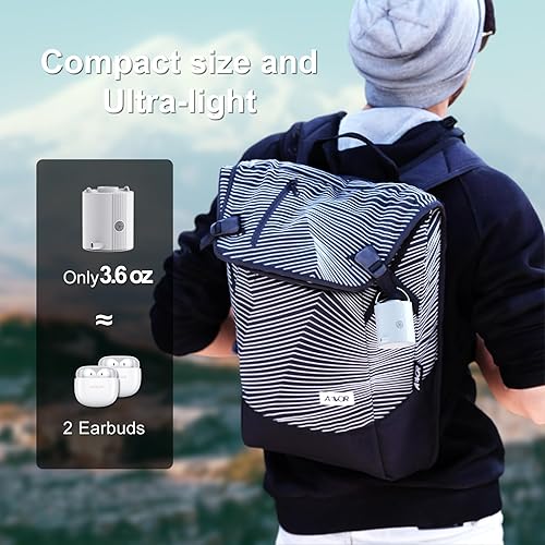 Miniatura 5 de Bomba de aire portátil y mini para inflables, bomba de colchón de aire con batería de alta potencia de 1600 mAh recargable por USB, desinflado para